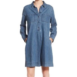 NWT Madewell denim shirt dress Huxley wash large